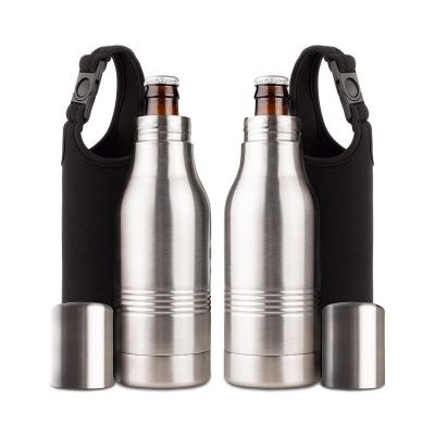 China Viable Sublimation 12oz Stainless Steel Double Walled Wine Beer Bottle Cooler With Sleeve, High Quality Beer Bottle Holder Insulator for sale