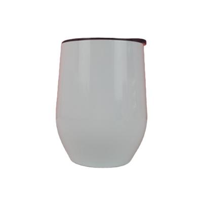 China Viable Wholesale Empty 12oz Sublimation Wine Tumbler Double Wall Vacuum Stainless Steel Wine Cup Slide Lid for sale