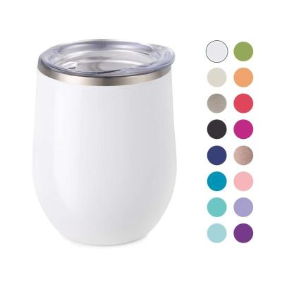 China Wholesale Disposable Hot White Wine Tumbler Cups 12oz Stainless Steel Sublimation White Double Walled Tumbler for sale