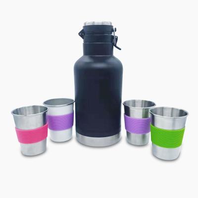 China Large Capacity 64oz Stainless Steel Beer Shaker Viable Vacuum Insulated Beer Mug With 4 Set 12oz Tumbler for sale