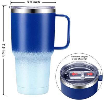 China Sustainable Stainless Steel 30oz Vacuum Insulated Water Mug With Handle DIY Customizable Cold Coffee Mug for sale