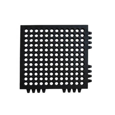 China Anti-fatigue industrial floor kitchen non-slip spliced ​​rubber mat for restaurant for sale