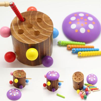 China DIY Magnetic Building Block Toys Hot Selling Magnetic Suction Children's Mushroom Shape Perception Patient Cultivation Wooden Toys for sale