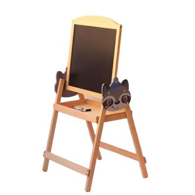 China Kids Gift Children's Art Wooden Easel Whiteboard Blackboard Position Easel Painting Board Double Sided Stand Suitable for Boys and Girls for sale