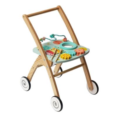 China Learn baby walker wooden walking push and pull learning baby walker suitable for boys and girls sitting learning baby walker take his first steps for sale