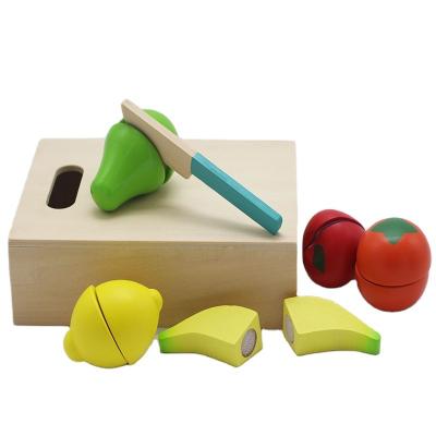 China Game of Fruit Chopping Develops Practical Skills Pretend Kitchen Kids Play House Wooden Toys for sale