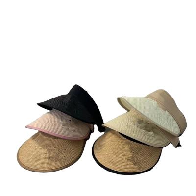 China Beautiful Hot Striped Portable Foldable Magic Band Suncap Summer Export Sale Sun Visor Beach Hat for sale