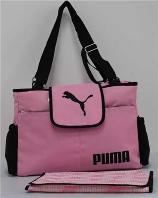 China Pink Baby Diaper Nappy Bag Tote Mother Multifunctional Handbag With Changing Pad for sale