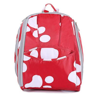 China Red Baby Diaper Bag Travel Mommy Nappy Carry - On Backpack With Rubber Zipper Puller for sale