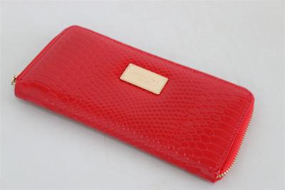 China Insignia roja del metal del bolso de la tarjeta del teléfono de la moda de la PU de señora Women Zip Pouch Wallet en venta