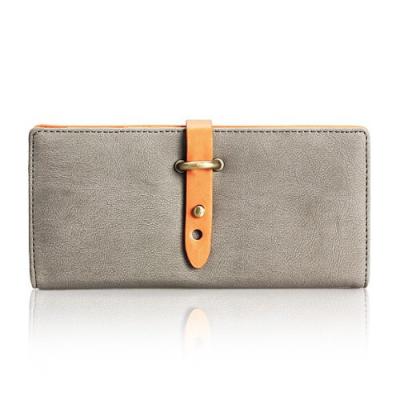 China Elegant Ladies Wallet Purses Billfold Card Cash Holder Orange Dark Grey for sale