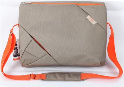 China Handy Laptop Sleeve Bag 15.6 Inch Unisex Computer Messenger Bags Grey Orange for sale