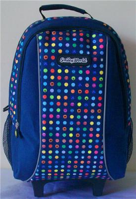 China Blue Rolling School Backpacks 2 Main Compartments Full Color Print Latex for sale