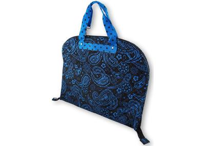 China Classic Nylon Foldable Garment Bag Paisley Quilted Black Blue For Travel for sale