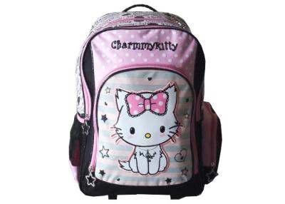 China 18'' Trolley School Bags On Wheels Girls Roller Backpack Rubber Handle for sale