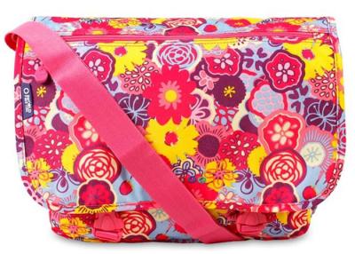 China Airline Girls Messenger Bags Floral Printed 11''X5''X15'' Woven Label Logo for sale