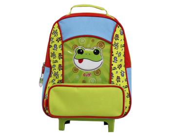 China Children Kids Trolley School Bag Backpack Rolling Luggage 600D Polyester for sale