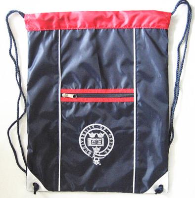 China 210D Nylon Embroidery Gym Sack Bag 45x34cm With Drawstring Closure for sale