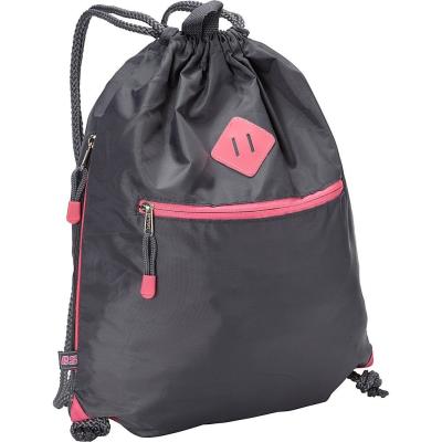 China Drawstring Top Opening Gym Sack Bag With Reversed Zippered Front Pocket for sale