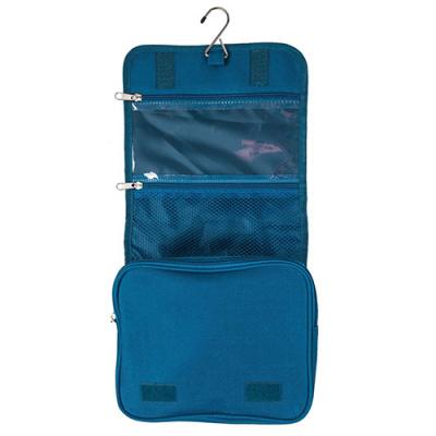 Cina borsa blu di nylon dell'articolo da toeletta di viaggio 420d che appende due piccole tasche della chiusura lampo in vendita