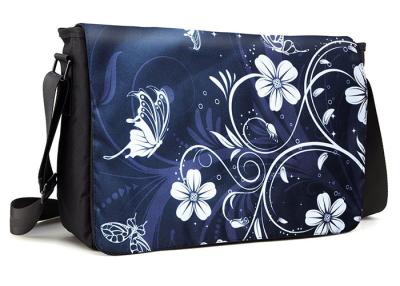 China Polyester All Over Screen Print Messenger Bag Padded Compartment And Velcro Flap for sale