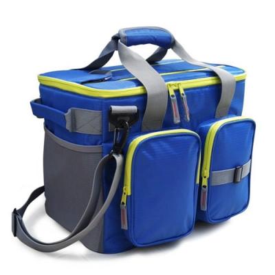 China Ripstop Polyester Blue Picnic Cooler Bag With Rear System / Four Pockets for sale