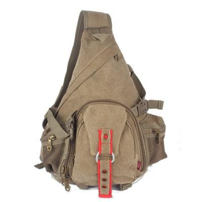 China 12oz Canvas Men Shoulder Backpack Sling Bag With Organizer / Multiple Pockets for sale