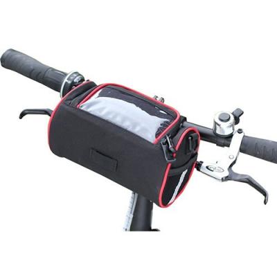 China 300D Polyester PVC Zippered Tool Bag , Cylinder Bike Front Bag Reflective Tape for sale