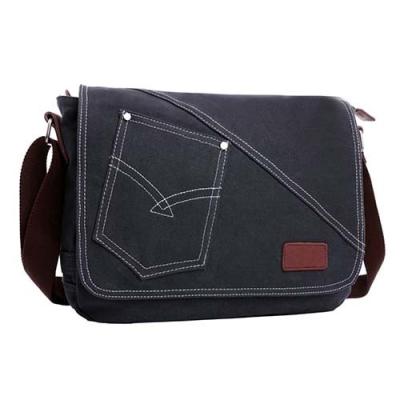 China Canvas PU Leisure Men Shoulder Messenger Bag Small Pocket Inside Comfortable for sale