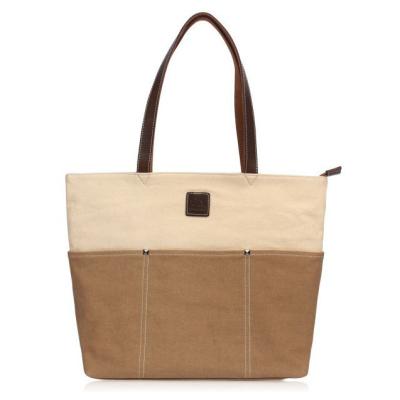 China Bolso para mujer de la moda de la manija del top de las bolsas de asas del hombro grande de la lona 16oz simple en venta