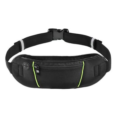 China Waterproof Nylon Travel Waist Pack Reflective Piping Two Zipper Pockets 82g for sale