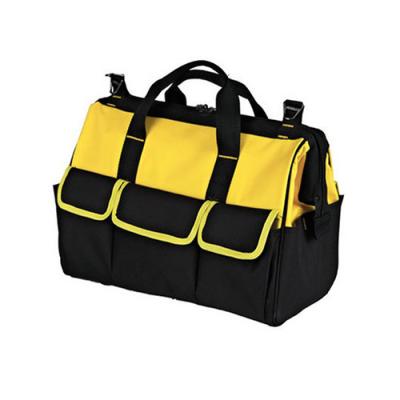 China Polyester Zippered Tool Bag Big Capacity Durable Tool Pouch Webbing Shoulder Strap for sale