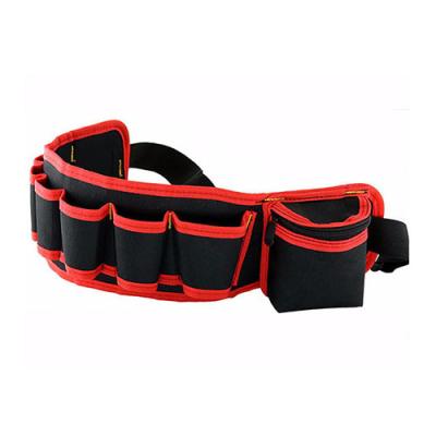 China Black / Red 600d Polyester Tool Belt Bag With Buckle Closure Large Capacity for sale