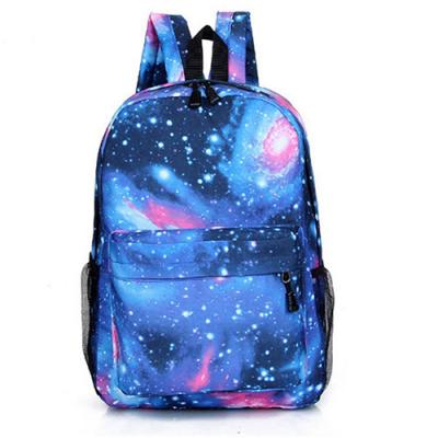 China 600d PolyesterTeenager Backpack Blue All Over Print Galaxy School Bag for sale