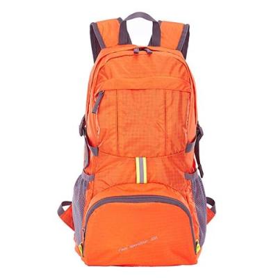 China Orange Ripstop Nylon Outdoor Sports Camping Hiking Backpack With Sternum Strap for sale