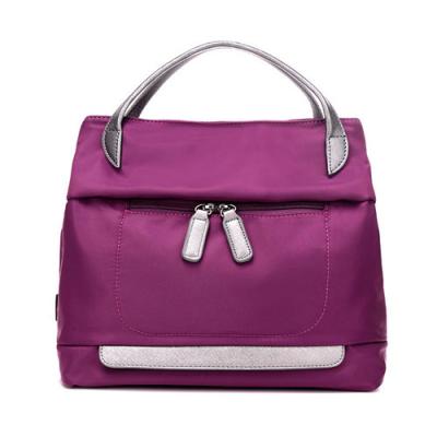 China Purple Fashion Women's Tote Bags Shopping Outdoor Nylon Handbags Carry Bag for sale