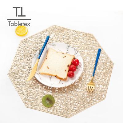 China Dseign New Sustainable Place Mat Octagonal Dinner Set With Anti Slip Mat At Have 38 Cm Hollow Kitchen Mat for sale