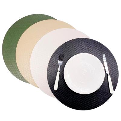 China Tabletex Sustainable Round Leather Place Mat, Place Mat 38cm, Recycled Leather Snake Pattern For Dining Table for sale