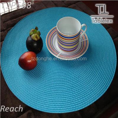 China Tabletex PP Woven Fabric Christmas Sustainable Handmade Round Place Mats for sale