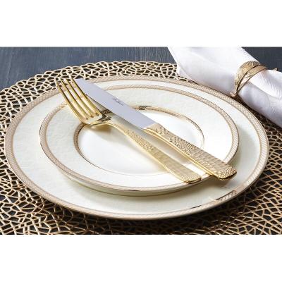 China Tabletex 2020 New Design Sustainable High Quality Dinner Mat PVC Round Hollow Western Place Mat for sale