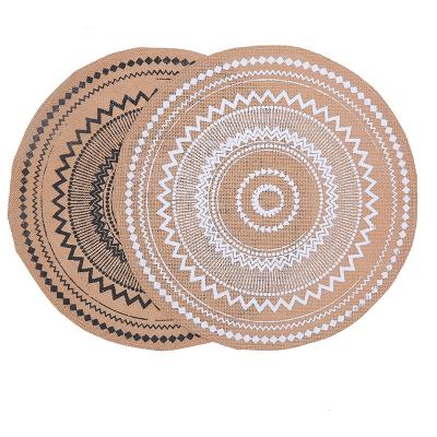 China Tabletex Sustainable Nature Jute Printed Round Place Mats Eco - Friendly Dining Table Mats For Summer for sale