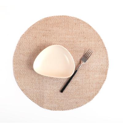 China Wholesale Cheap Viable Custom Made Heat Resistant Nature Canvas Woven Round Place Mat from Tabletex for sale