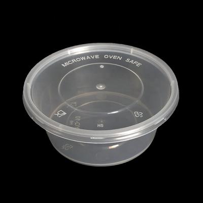 China Disposable Round Plastic Food Packaging Container With Lid 10oz for sale