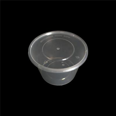 China Disposable Round 1000ml Quick Disposable Food Packaging Containers , Plastic Microwavable Storage Containers With Lid for sale