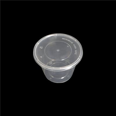 China Round 500ml Disposable Leakproof Packaging Food Container , Disposable Food Grade PP Plastic Lunch Box With Lid for sale