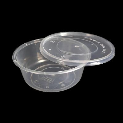 China Wholesale Disposable Plastic Microwavable Round Takeout Food Container, Custom Printing Disposable Microwave Food Container for sale