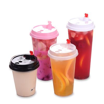 China Single Wall Custom Printing Logo Disposable Cheap 16oz PP Plastic Cups With Lid for sale