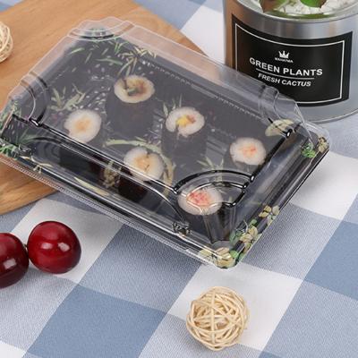 China Disposable Packing Carry Out Box Fruit Cake Disposable Packaging Box Food Container Rectangle Packing Disposable Sushi Box for sale