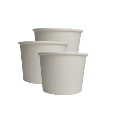 China Food Grade ODM/OEM Wadah Makanan Round White Biodegradable Take Out Salad Quick Edible Paper Container for sale