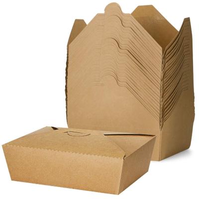 China Biodegradable Wholesale Kraft Paper Salad Fruit Lunch Box , Paper Takeout Box for sale